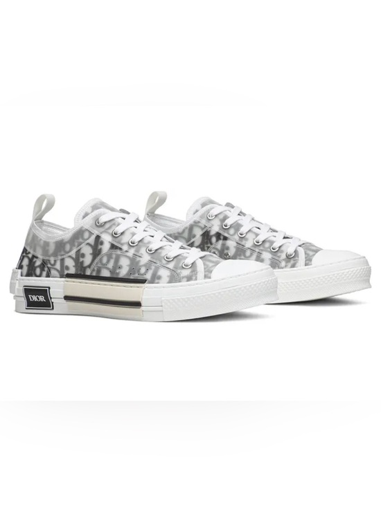 Dior Shoes - Dior Transparent Monogram Low-Top Sneakers in Silver and White